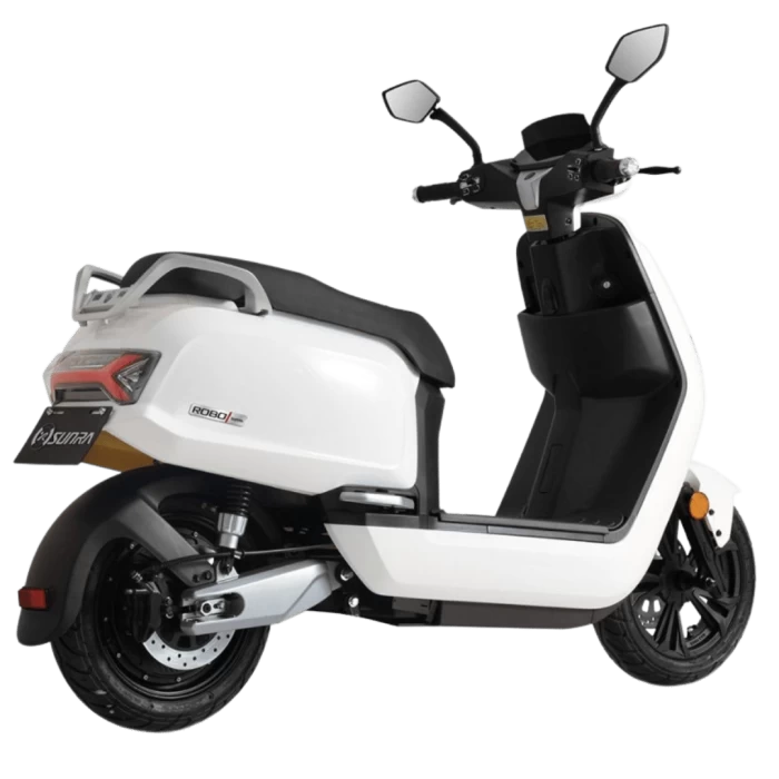 Ηλεκτρικό scooter Robo S Maxi 3000W της EMW σε μαύρο χρώμα. Πίσω όψη.
