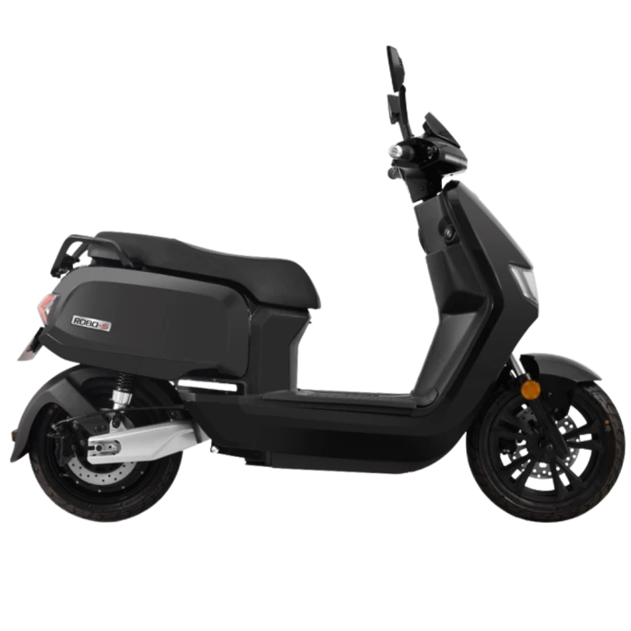 Ηλεκτρικό scooter Robo S Maxi 3000W της EMW σε μαύρο χρώμα. Πλαϊνή όψη.