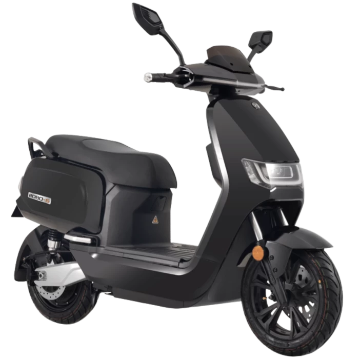 Ηλεκτρικό scooter Robo S Maxi 3000W της EMW σε μαύρο χρώμα. Πλαϊνή όψη.