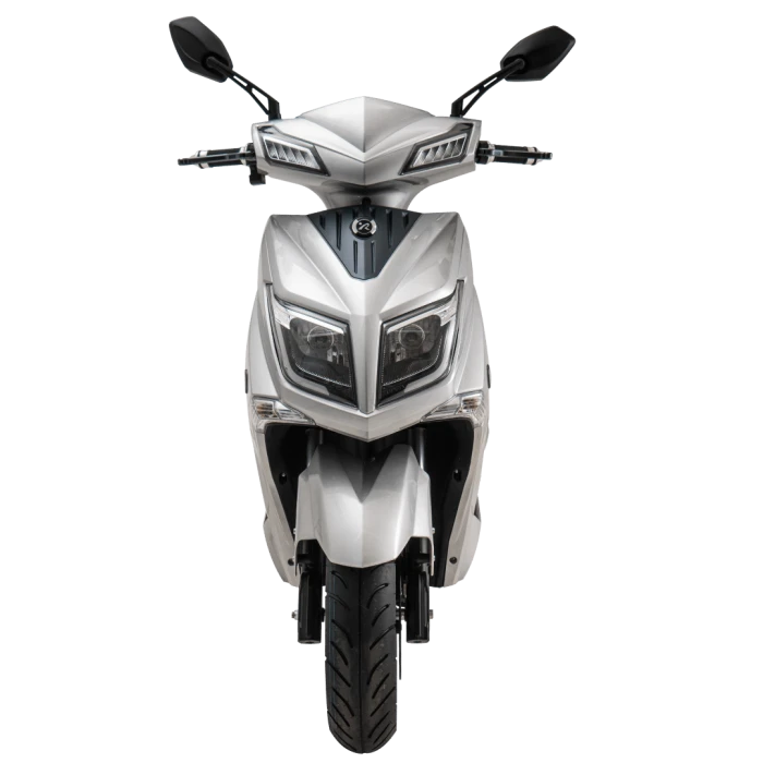 Ηλεκτρικό scooter Hawk της EMW σε ασημί χρώμα. Εικόνα μετωπικής όψης. (img 8)