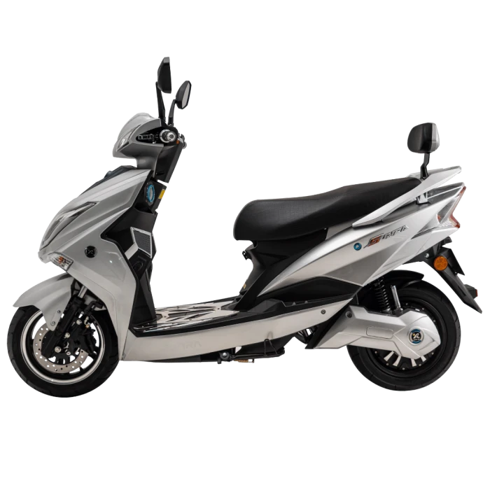 Ηλεκτρικό scooter Hawk της EMW σε ασημί χρώμα. Εικόνα πλαϊνής όψης. (img 6)