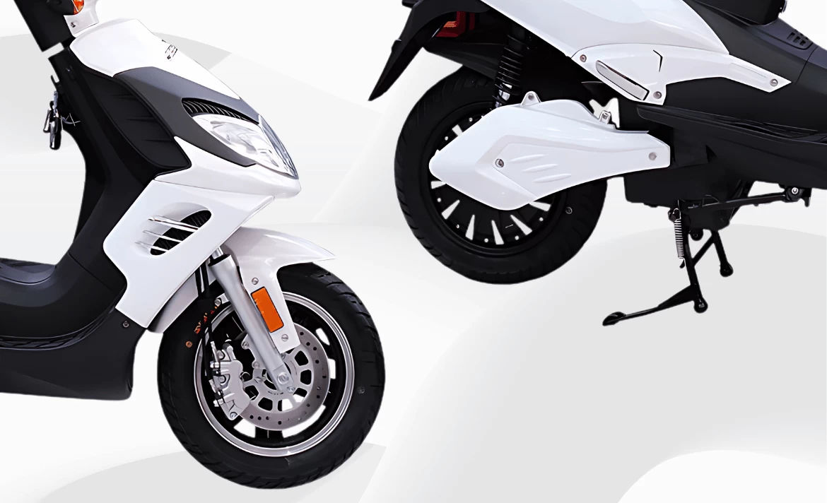 Front-rear suspension and disc brakes
